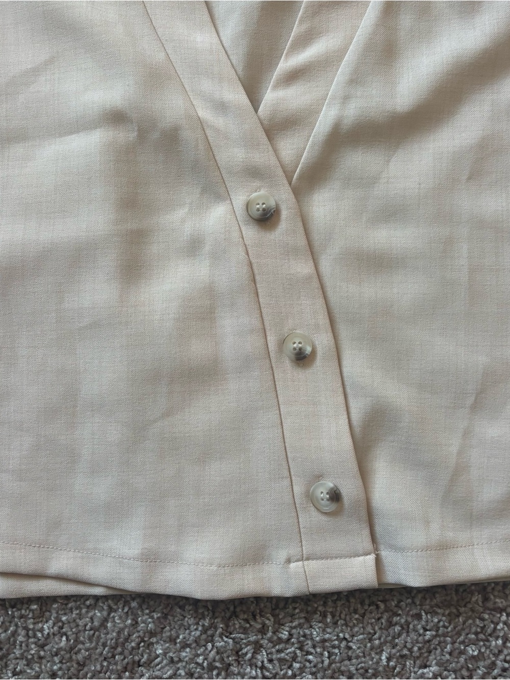 Light V-Neck Cropped Button Front Top - Picture 8 of 11